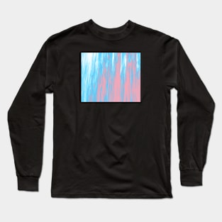 Trans Pride Rough Vertical Stripes Paint Gradient Long Sleeve T-Shirt